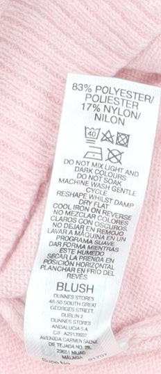 Dunnes Stores Womens Pink Roll Neck Pullover Jumper Medium