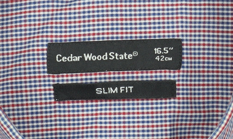 Cedar Wood State Men's Multicoloured 16.5 Slim Fit Check Formal Shirt