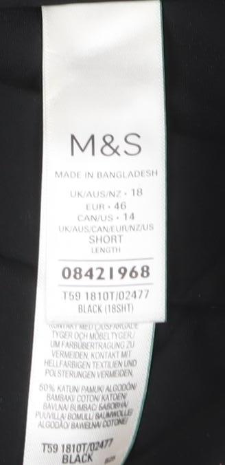 Marks & Spencer Men’s Black Regular Fit Stretch Trousers Size 18