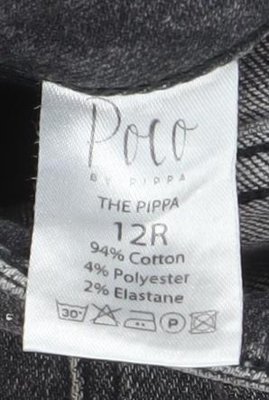 Poco by Pippa Womens Grey Skinny Jeans Size 12R Stretch Denim
