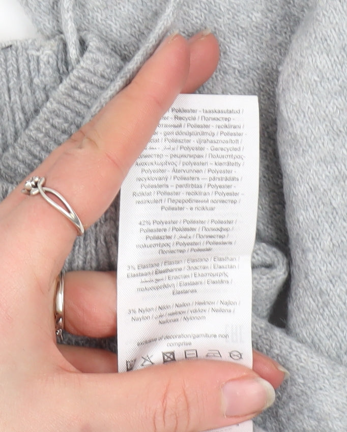 Vero Moda Women's Grey Crew Neck Knit Jumper Size S
