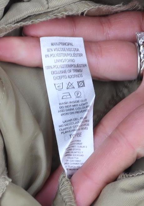 Dunnes Women’s Beige Cargo Belted High Rise Tapered Trousers Size 12