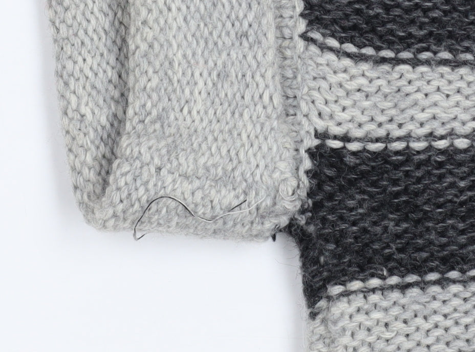 Mint Velvet Womens Grey Striped Short Sleeve Cardigan Size 10