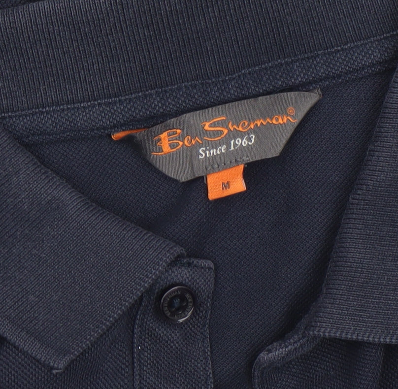 Ben Sherman Men's Blue Cotton Polo Shirt Size M Regular Fit