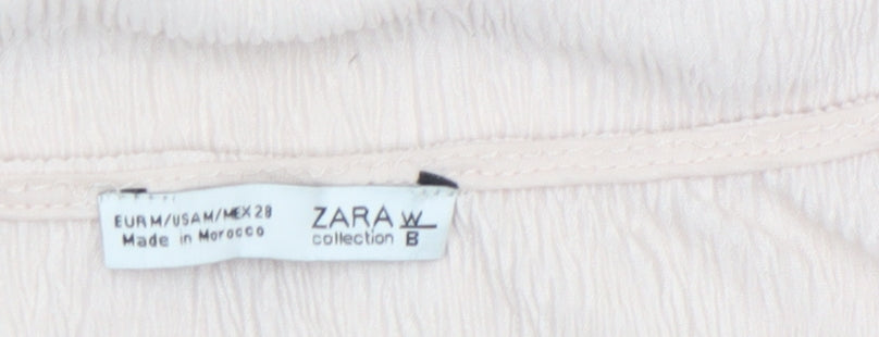 Zara Women Beige Sleeveless Basic Tank Top M
