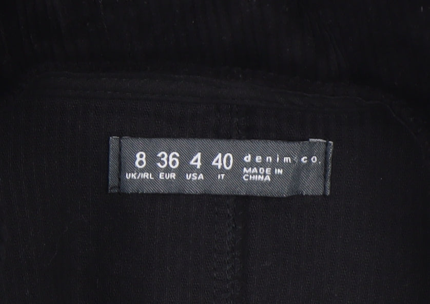 Denim Co. Women's Black Corduroy Pinafore Dress Size 8