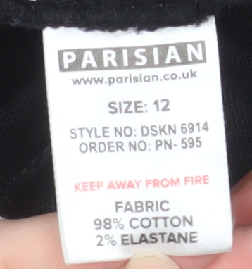 Parisian Women Black Distressed Skinny Jeans Size 12