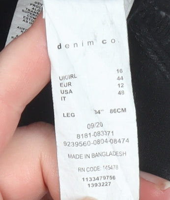 Denim Co. Women’s Black Skinny Jeans Size 16 Slim Fit 34in Leg