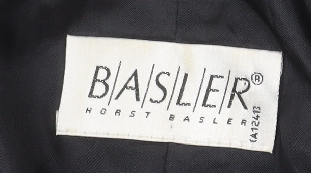 Basler Women's Black Wool Blend Single-Breasted Blazer Size 12