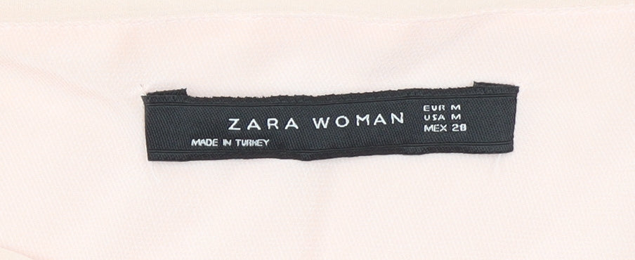 Zara Woman Pink Chiffon Layered Tunic Blouse Size 10