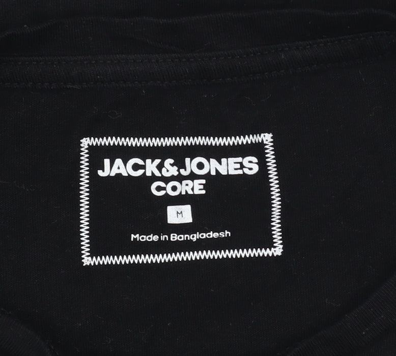 Jack & Jones Core Men's Black Graphic Short Sleeve Cotton T-Shirt M
