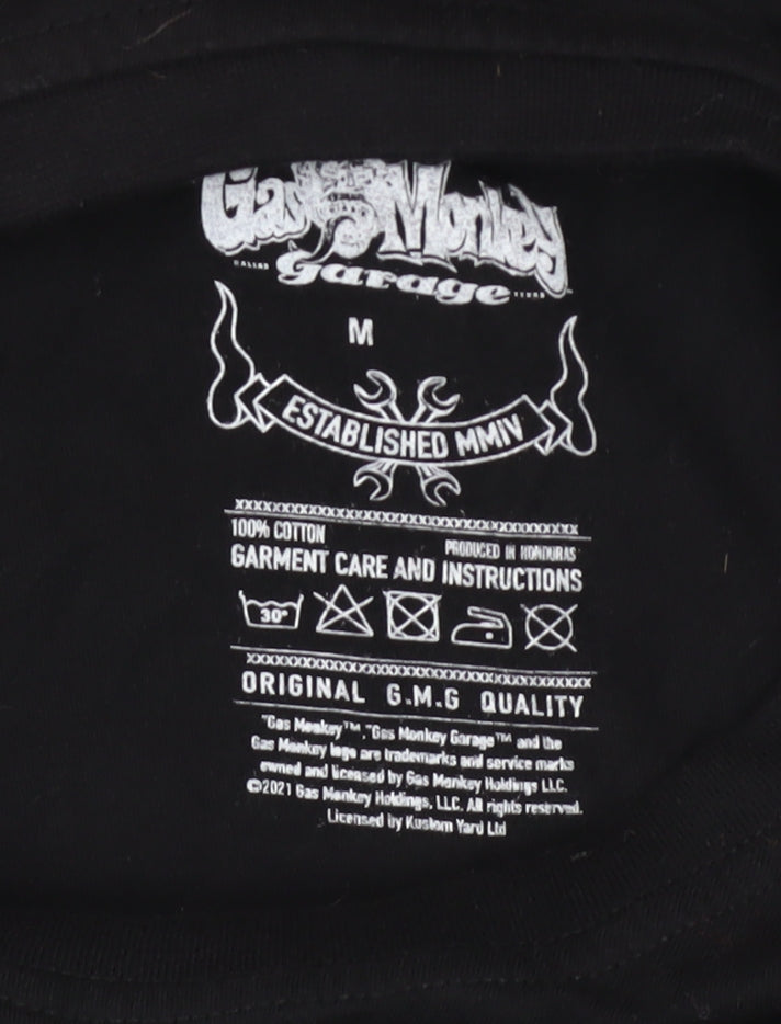Gas Monkey Garage Men's Black Long Sleeve Cotton Graphic Top M