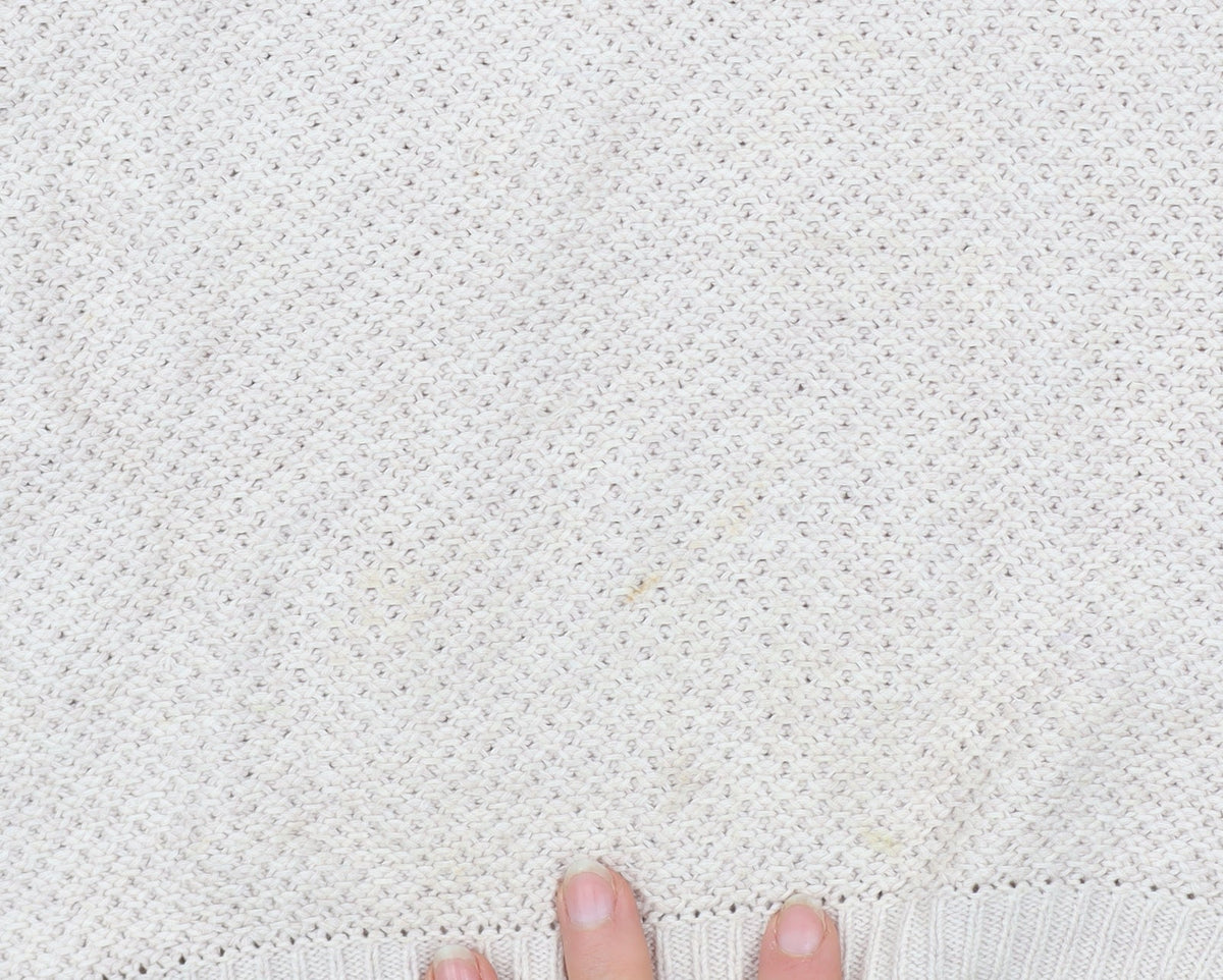 Wrap Women's Beige Cotton Knit Lace Sleeve Jumper Size 8