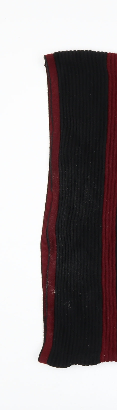 D&X Mode Women’s Black Red Striped Knit Bodycon Dress L/XL