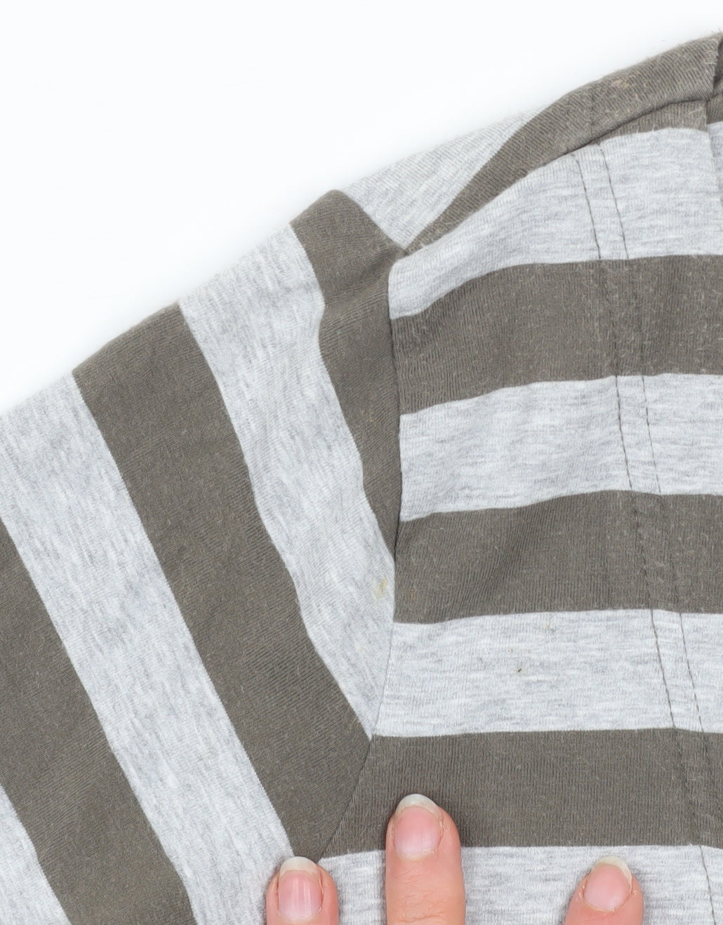 Sandwich Womens Grey Striped Long Sleeve Cardigan L Cotton V-Neck