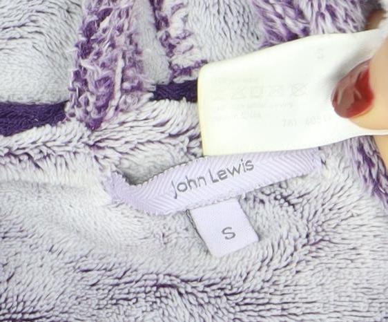 John Lewis Women's Purple Fleece Hooded Robe S