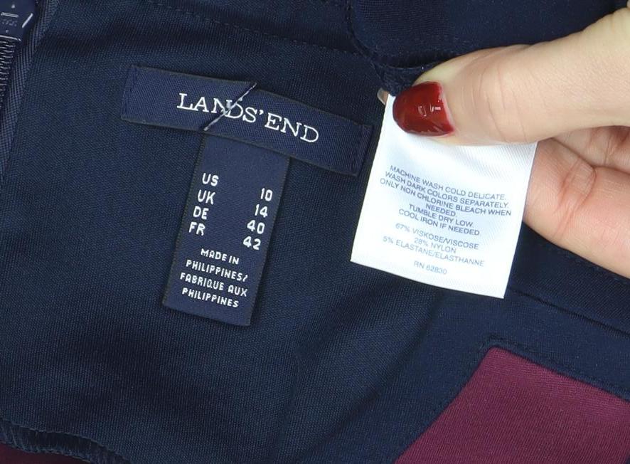 Lands' End Women's Multicoloured Size 14 Sleeveless Shift Dress