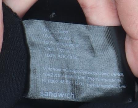 Sandwich Women Black Shift Dress L Long Sleeve Jersey Cotton