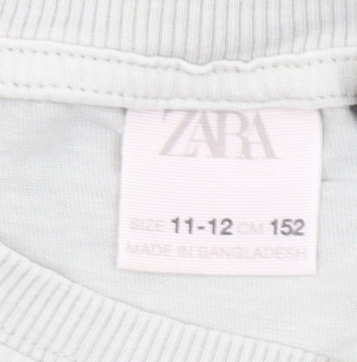 Zara Girls The Beatles Grey Cropped Graphic T-Shirt 11-12 Years