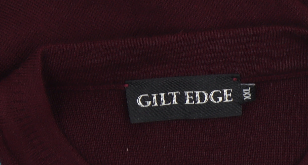 Gilt Edge Men's Red 2XL Pullover Crew Neck Jumper