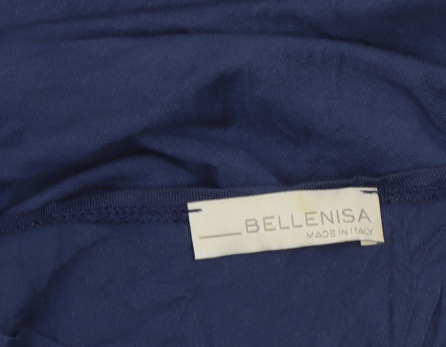 Bellenisa Women’s Blue Polka Dot Viscose Stretch Blouse Size 12