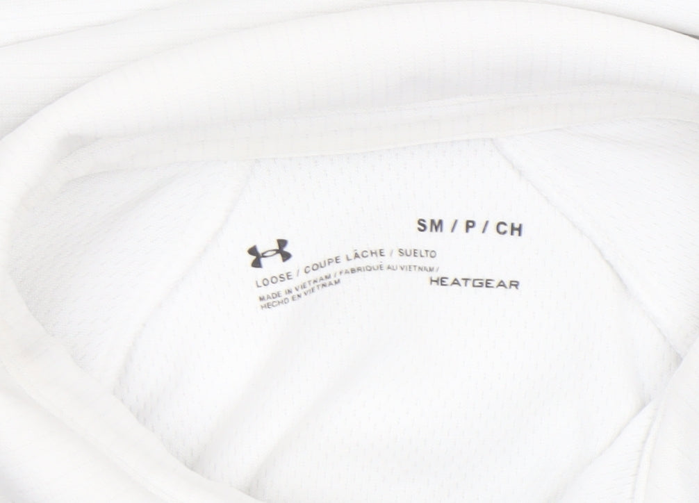 Under Armour Men's White Small HeatGear Polo Shirt Bruins Logo