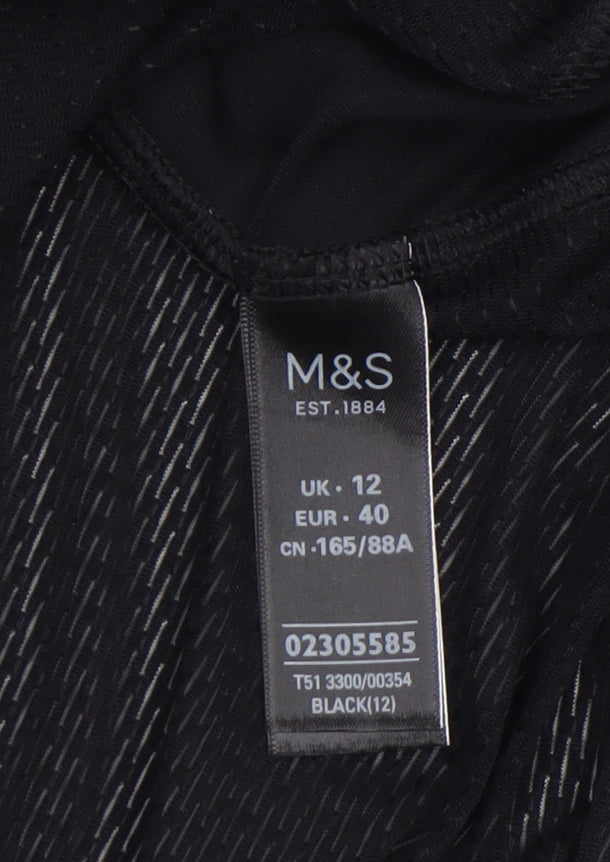 Marks and Spencer Womens Black Full Zip Hooded Sweatshirt UK 12