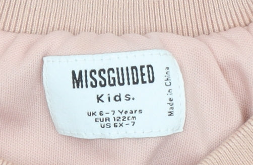 Missguided Girls Pink Fleece Pullover Sweatshirt 6-7 Years