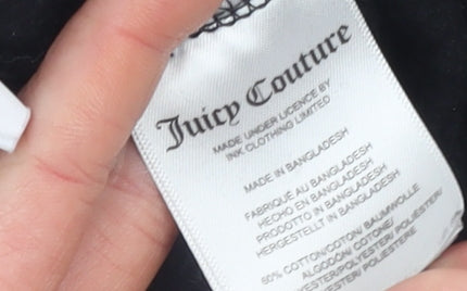 Juicy Couture Womens Black Jogger Sweatpants L Logo Sport Style