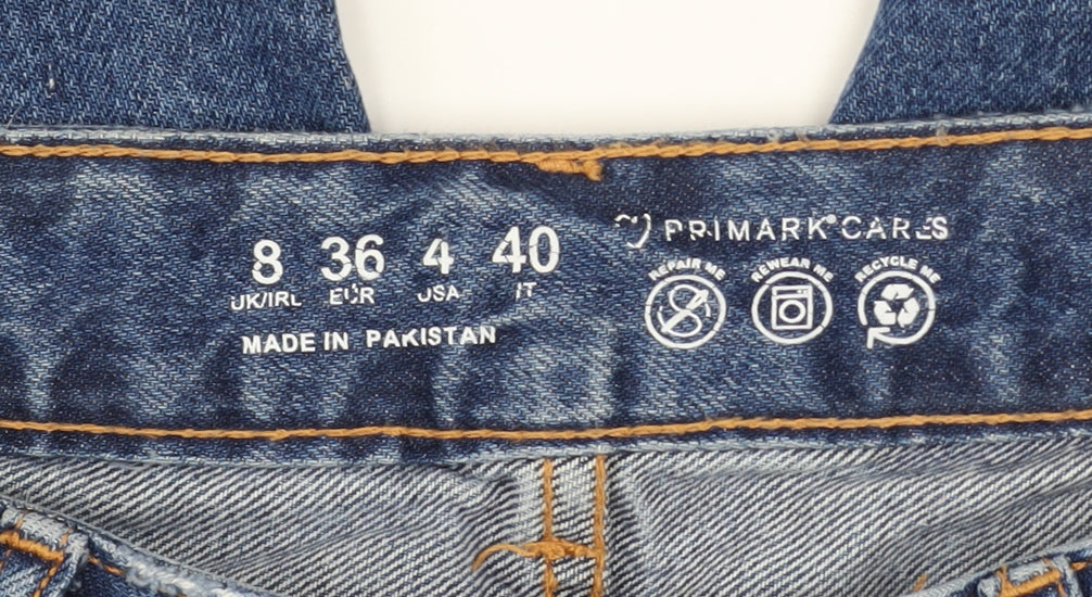 Primark Women’s Blue High Rise Mom Jeans Size 8 Relaxed Fit Denim