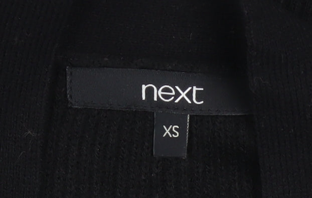 Next Women Black XS Knit Open Front Long Sleeve Cardigan
