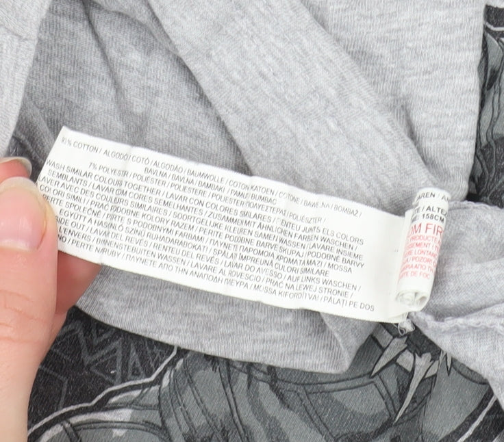 Marvel Boys Grey Black Panther Graphic T-Shirt 12-13 Years Regular Fit