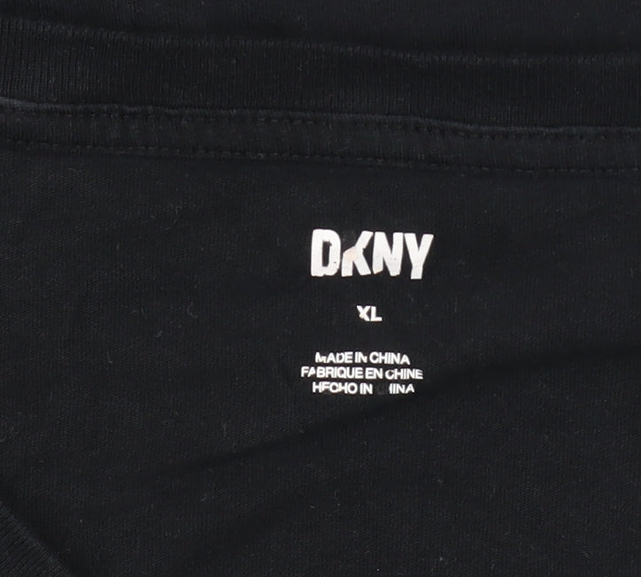 DKNY Men’s Black XL Crew Neck Cotton T-Shirt