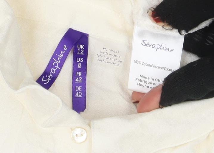 Seraphine Women's Ivory Maternity Long Sleeve Tunic Blouse Size 12