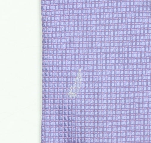 Luciano Versi Men’s Purple Silk Tie Geometric Pattern Slim Style