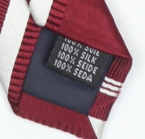 Pierre Cardin Men's Red Striped Silk Tie Classic Designer Style
