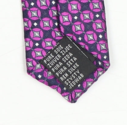 John Taylor Dublin Men's Purple Geometric Silk Slim Tie