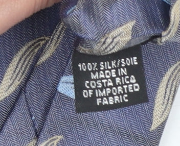 Van Heusen Men's Blue Geometric 100% Silk Pointed Tie