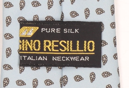 Gino Resillio Men's Blue Pure Silk Polka Dot Designer Tie