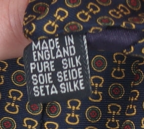 Jonelle Men's Brown Geometric Pure Silk Tie Made in England