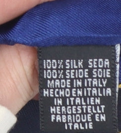 Carlo Colombo Men's Blue Striped Silk Slim Tie Made in Italy