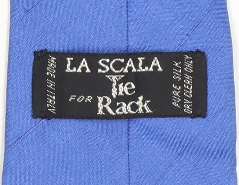 La Scala for Tie Rack Blue Silk Pointed Men's Tie