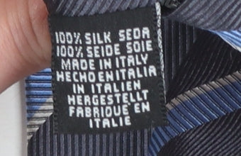 Frangi Men’s Blue Striped Slim Silk Tie Made in Italy One Size