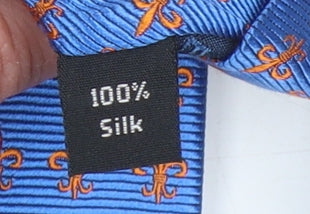 The Savile Row Company Men's Blue Geometric Silk Designer Tie