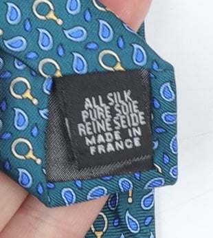 Eton Men's Blue Paisley Silk Slim Tie Made in France
