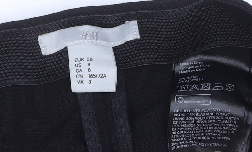H&M Women's Black Slim Trousers Size 10 Stretch Workwear