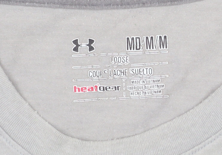 Under Armour Men's Grey HeatGear Loose Fit Crew Neck T-Shirt Size M