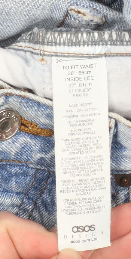 ASOS DESIGN Women’s Blue Mom Jeans Size S High Rise Denim 26W 32L