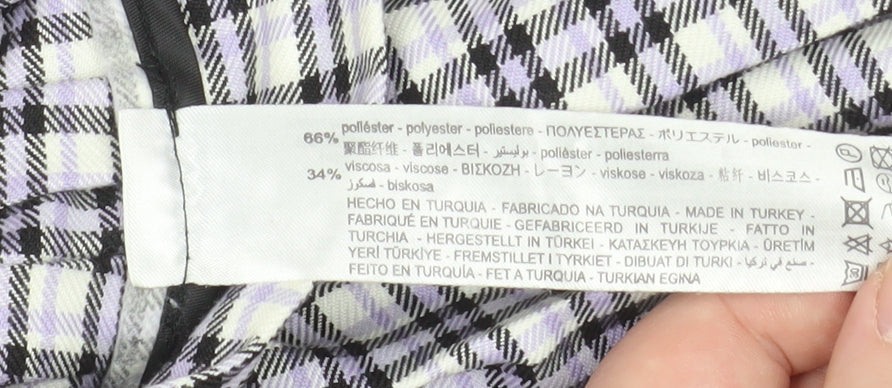 Bershka Women's Multicoloured Pleated High Rise Short Skirt XS