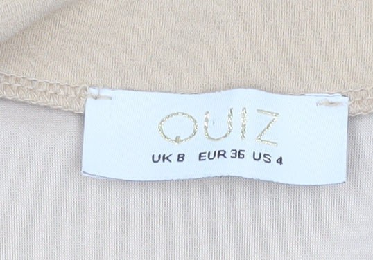 Quiz Beige Cropped Tailored Suit Jacket Women’s Size 8